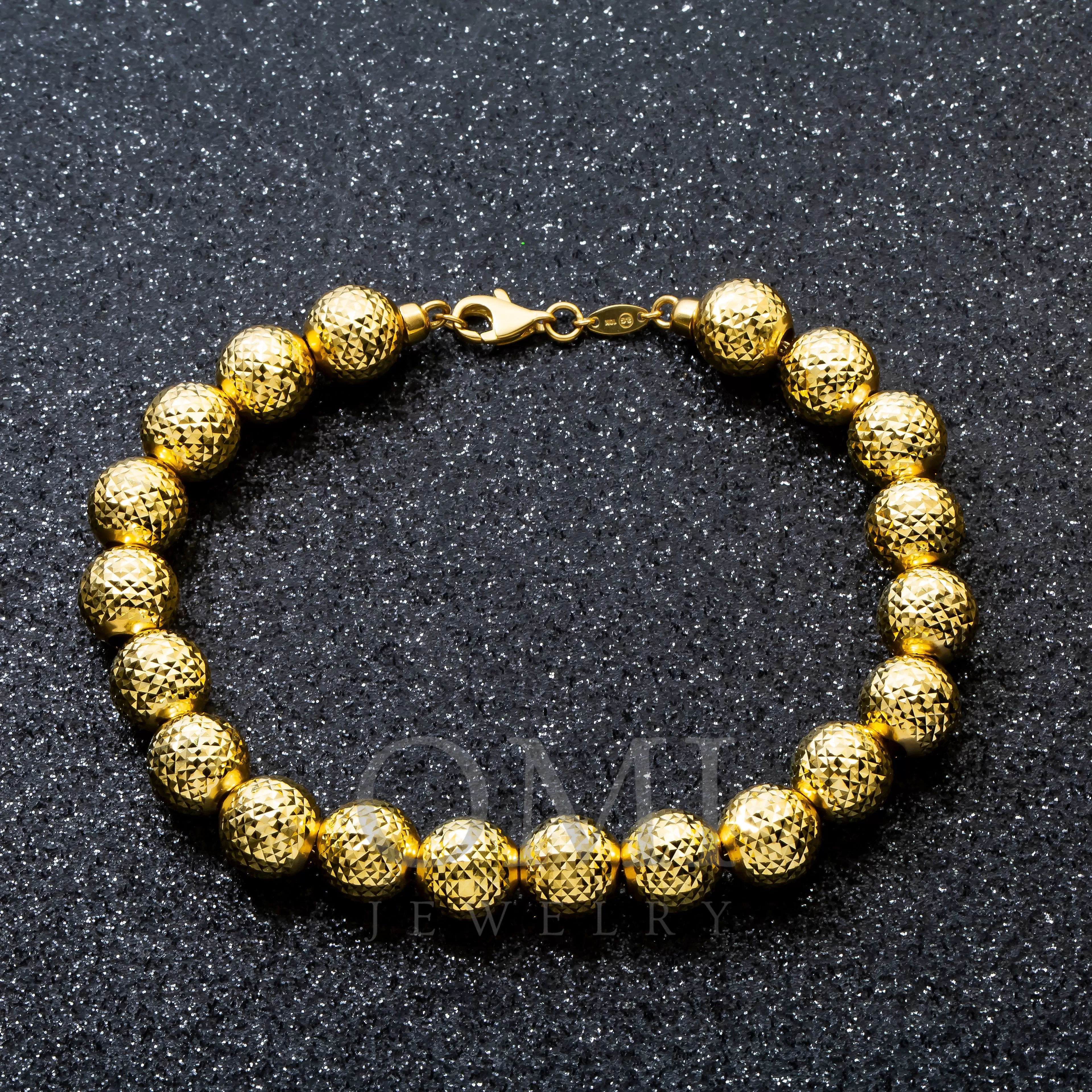 10K GOLD HOLLOW LASER MOON CHAIN BRACELET