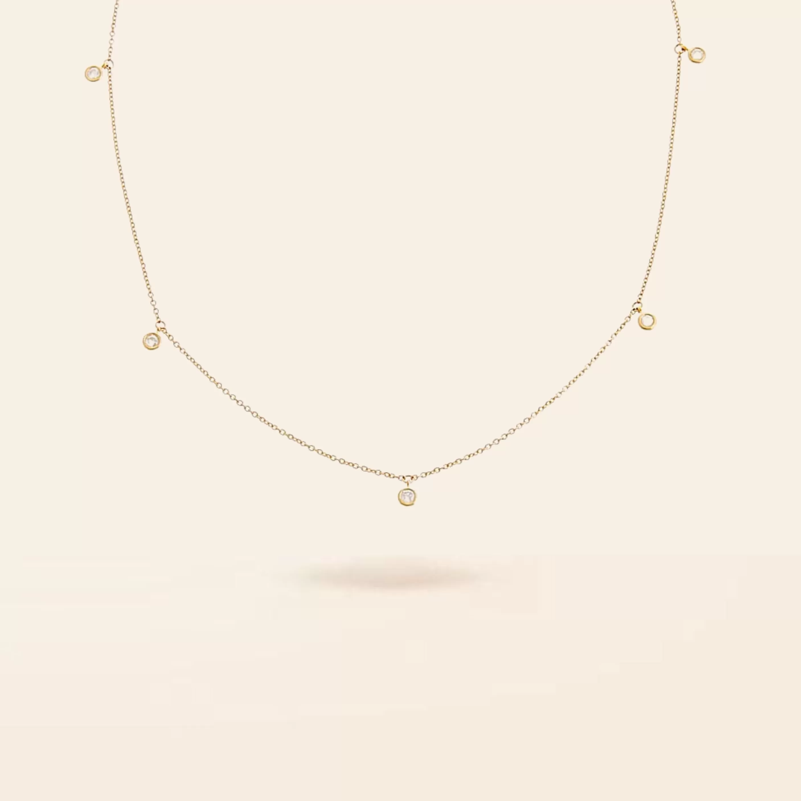 14K Gold Diamond Drop Necklace