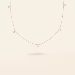 14K Gold Diamond Drop Necklace