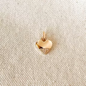 18k Gold Filled Heart Pendant With Cubic Zirconia Stones