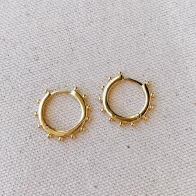 18k Gold Filled Hoop Earrings With Ball Around For Wholesale and Jewelry Supplies