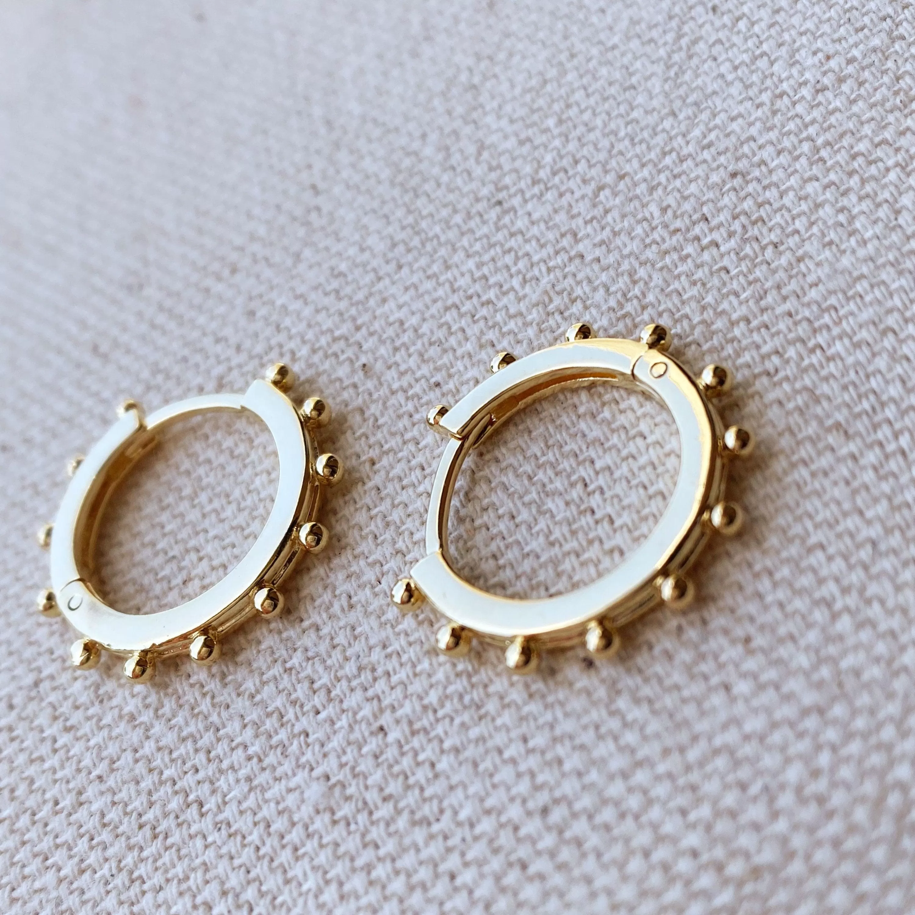 18k Gold Filled Hoop Earrings With Ball Around For Wholesale and Jewelry Supplies