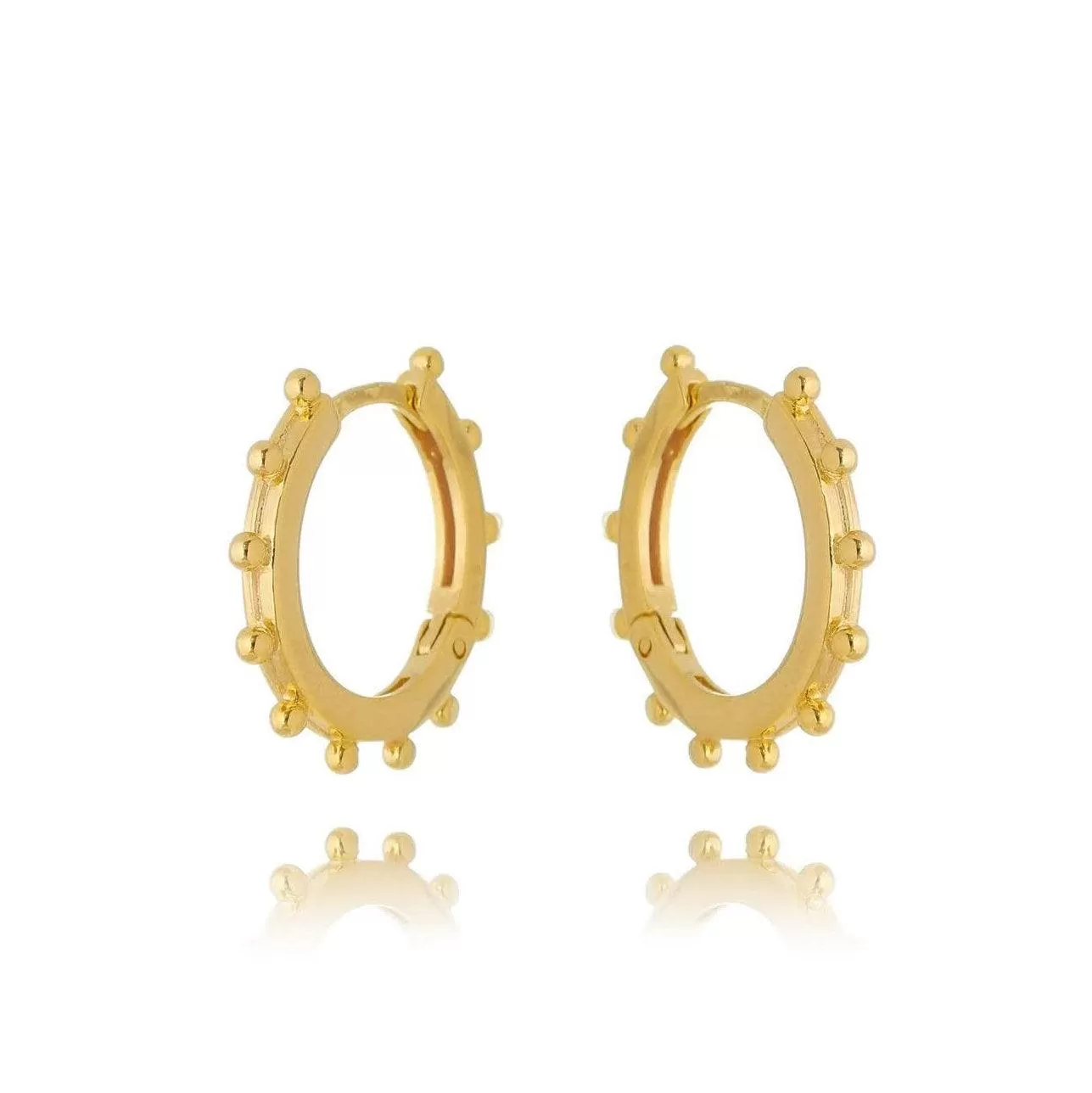 18k Gold Filled Hoop Earrings With Ball Around For Wholesale and Jewelry Supplies