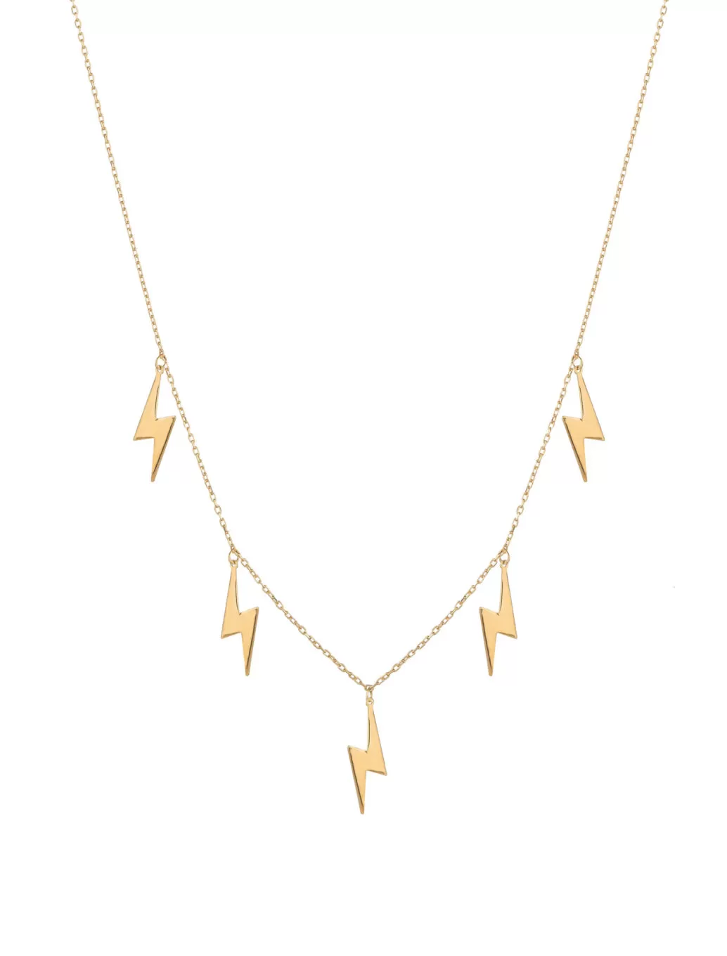 18K Gold Lightning Charm Necklace