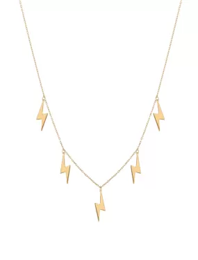 18K Gold Lightning Charm Necklace