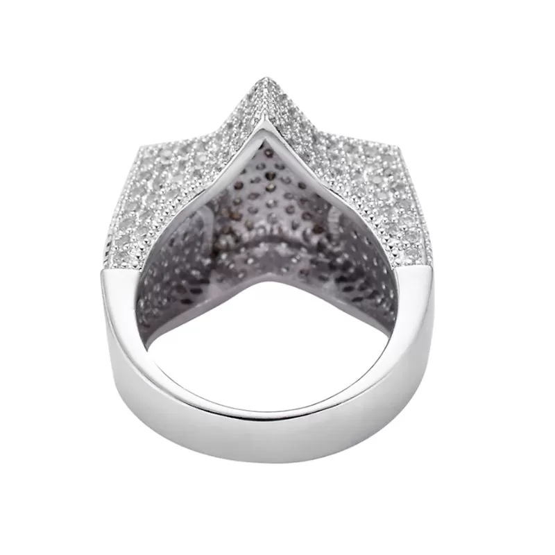 18K Gold Zircon Pentagram Ring