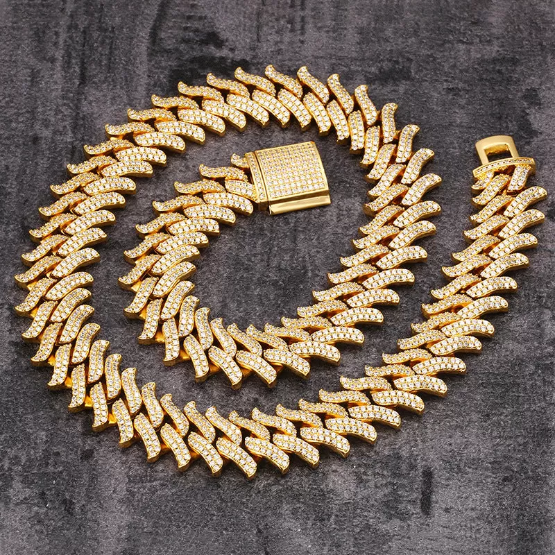 18mm Thorns Iced Out Cuban Chain