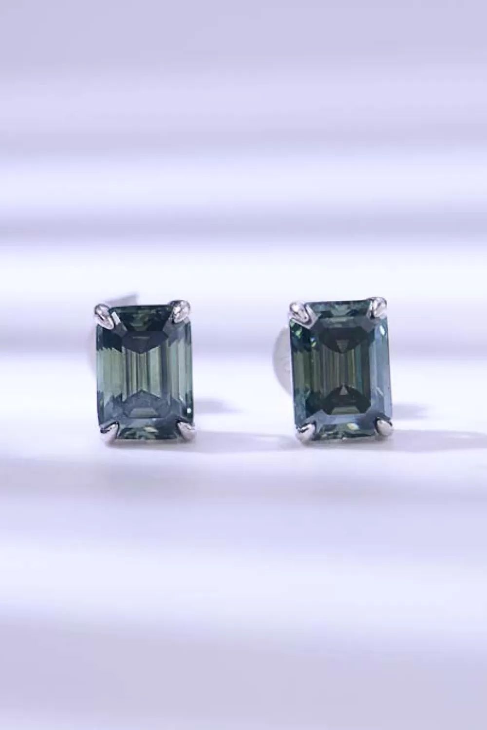 2 Ct Moissanite Stud Earrings in Green