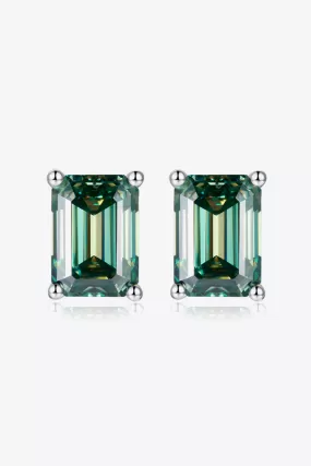 2 Ct Moissanite Stud Earrings in Green