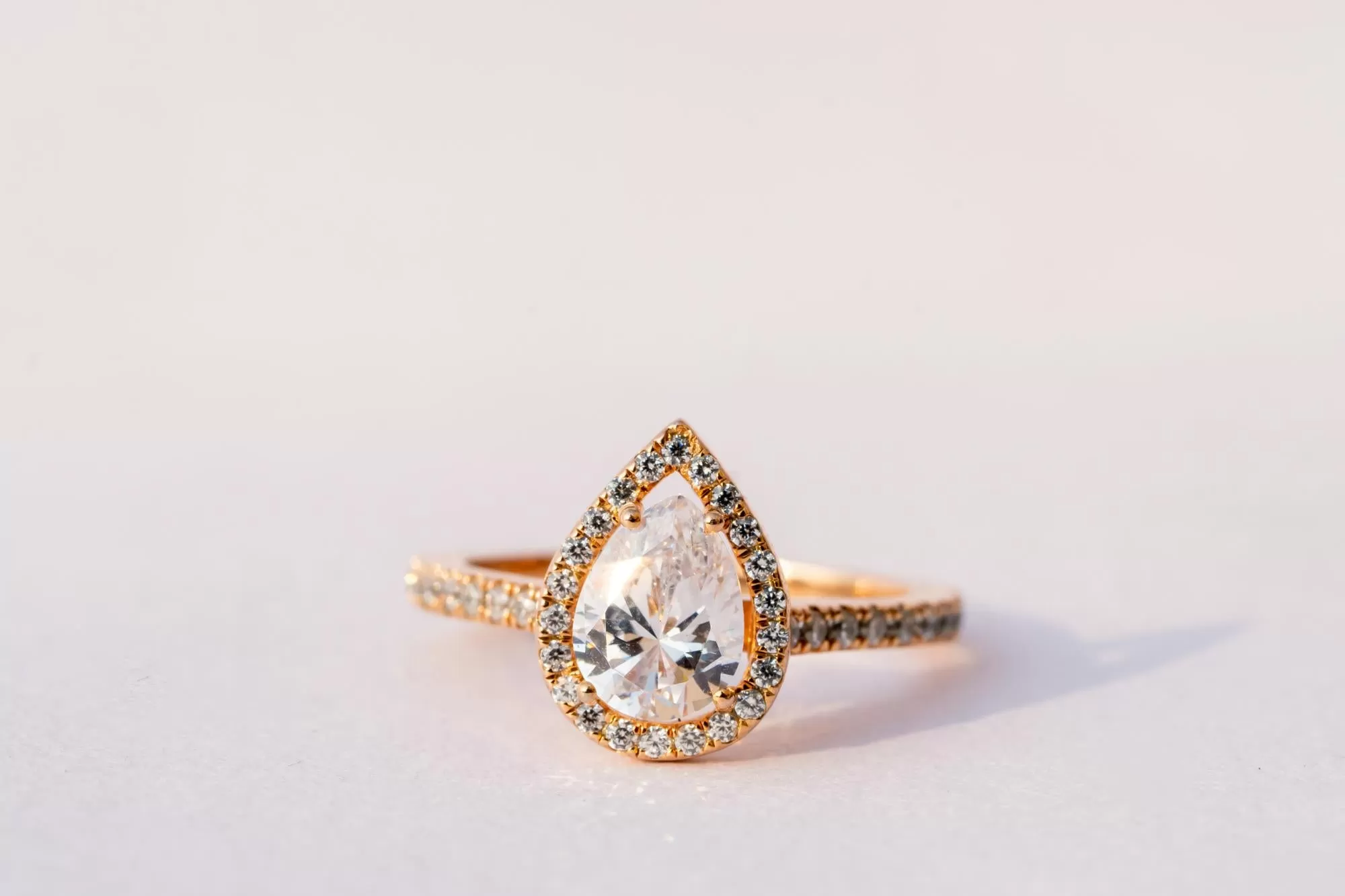 2.00CT Pear Engagement Ring, Dainty Pear Wedding Ring