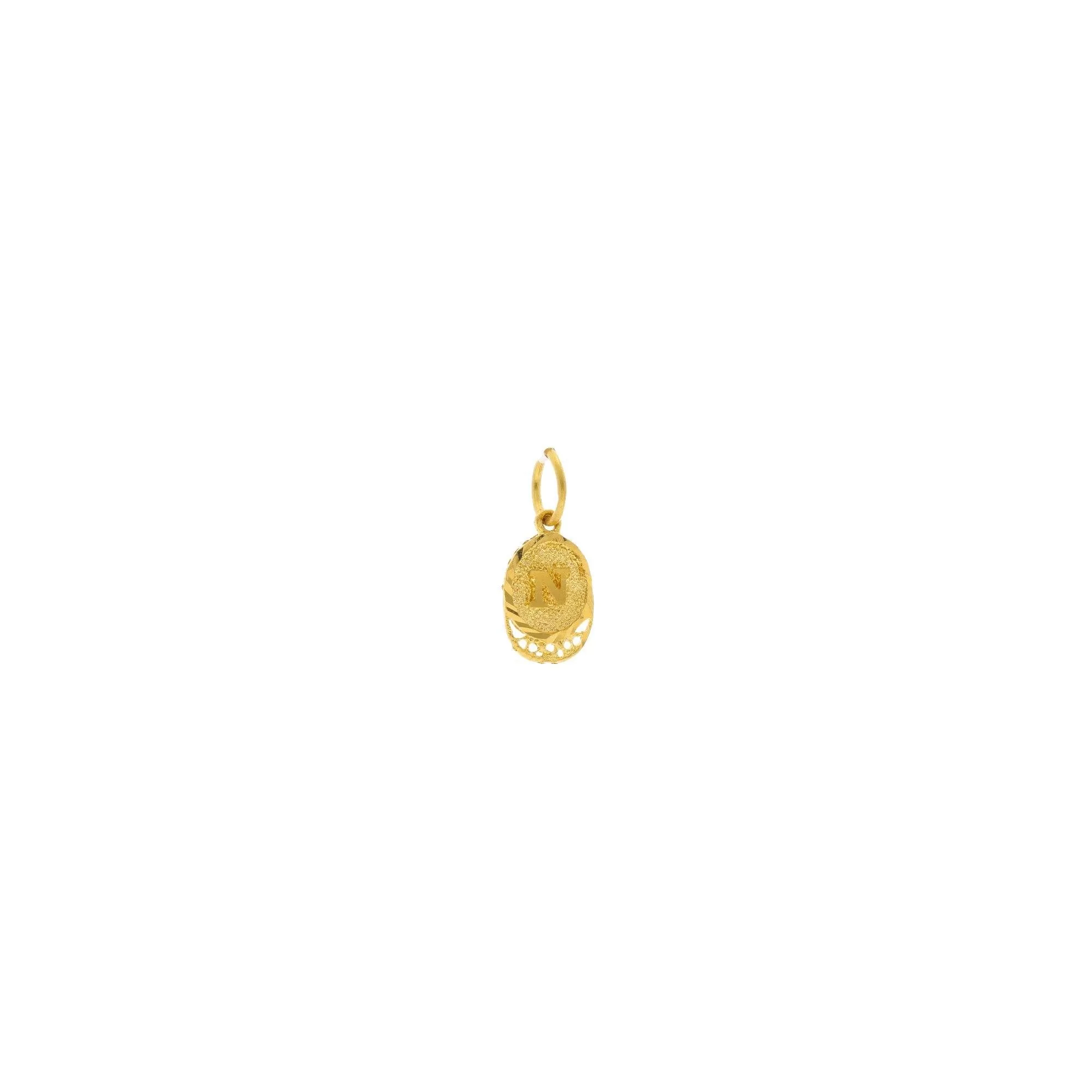 22K Gold Minimal N Pendant