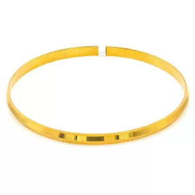 22K Yellow Gold Bangle Kada for Kids W/ Slightly Faceted Frame (10.8gm)