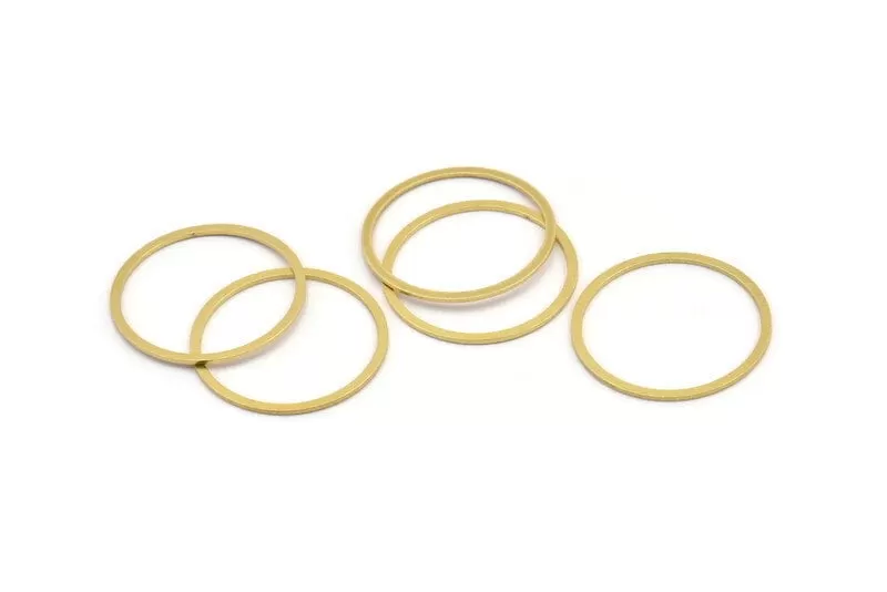 27mm Circle Connectors, 24 Raw Brass Circle Connectors (27x0.80mm) A3329