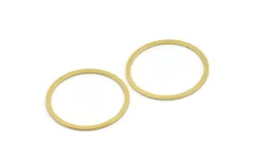 27mm Circle Connectors, 24 Raw Brass Circle Connectors (27x0.80mm) A3329