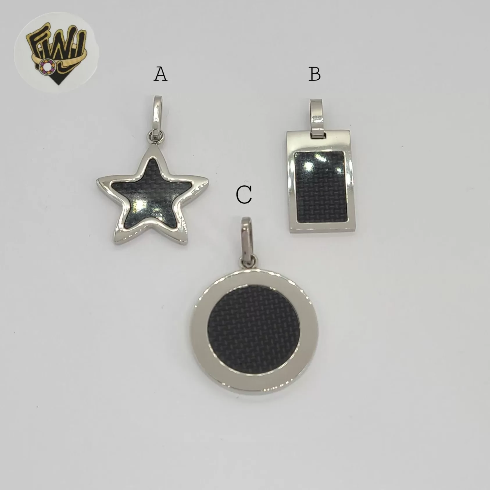 (4-2020) Stainless Steel - Carbon Fiber Pendants.