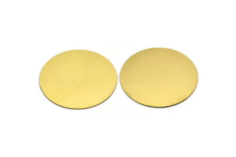 40.5mm Brass Round, 2 Raw Brass Round Shaped Blanks, Brass Findings, Stamping Blanks (40.5x0.60mm) A5735