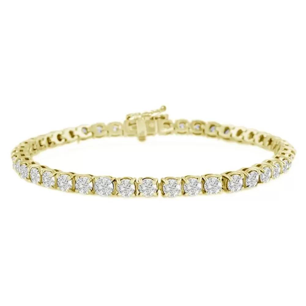 4mm Diamond Gold Stainless Steel Tennis Bracelet