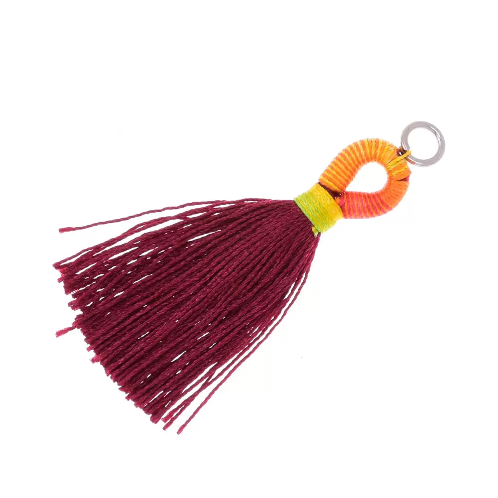 5cm  Pantone colors Tassels Necklace Earrings Tassel for jewelry making Deep red dates ,10pcs/lot