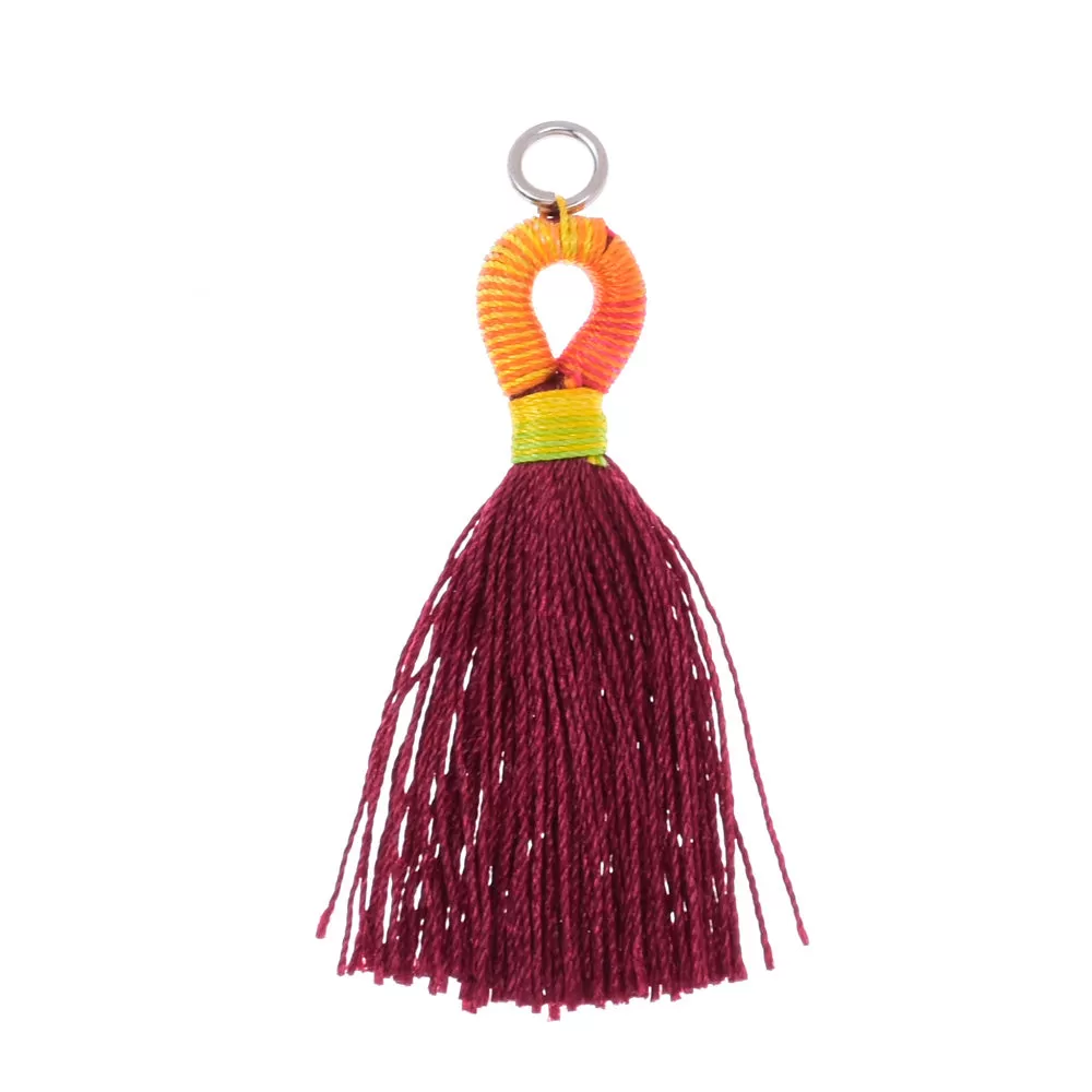 5cm  Pantone colors Tassels Necklace Earrings Tassel for jewelry making Deep red dates ,10pcs/lot