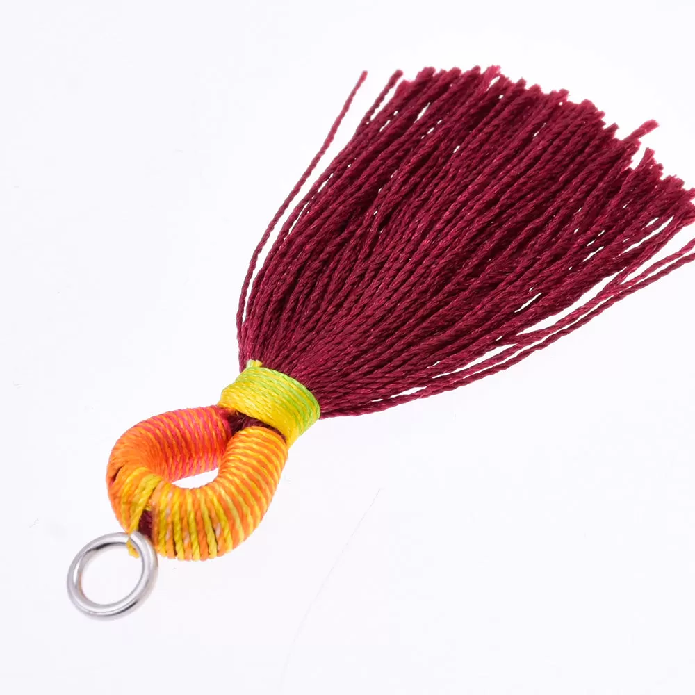 5cm  Pantone colors Tassels Necklace Earrings Tassel for jewelry making Deep red dates ,10pcs/lot