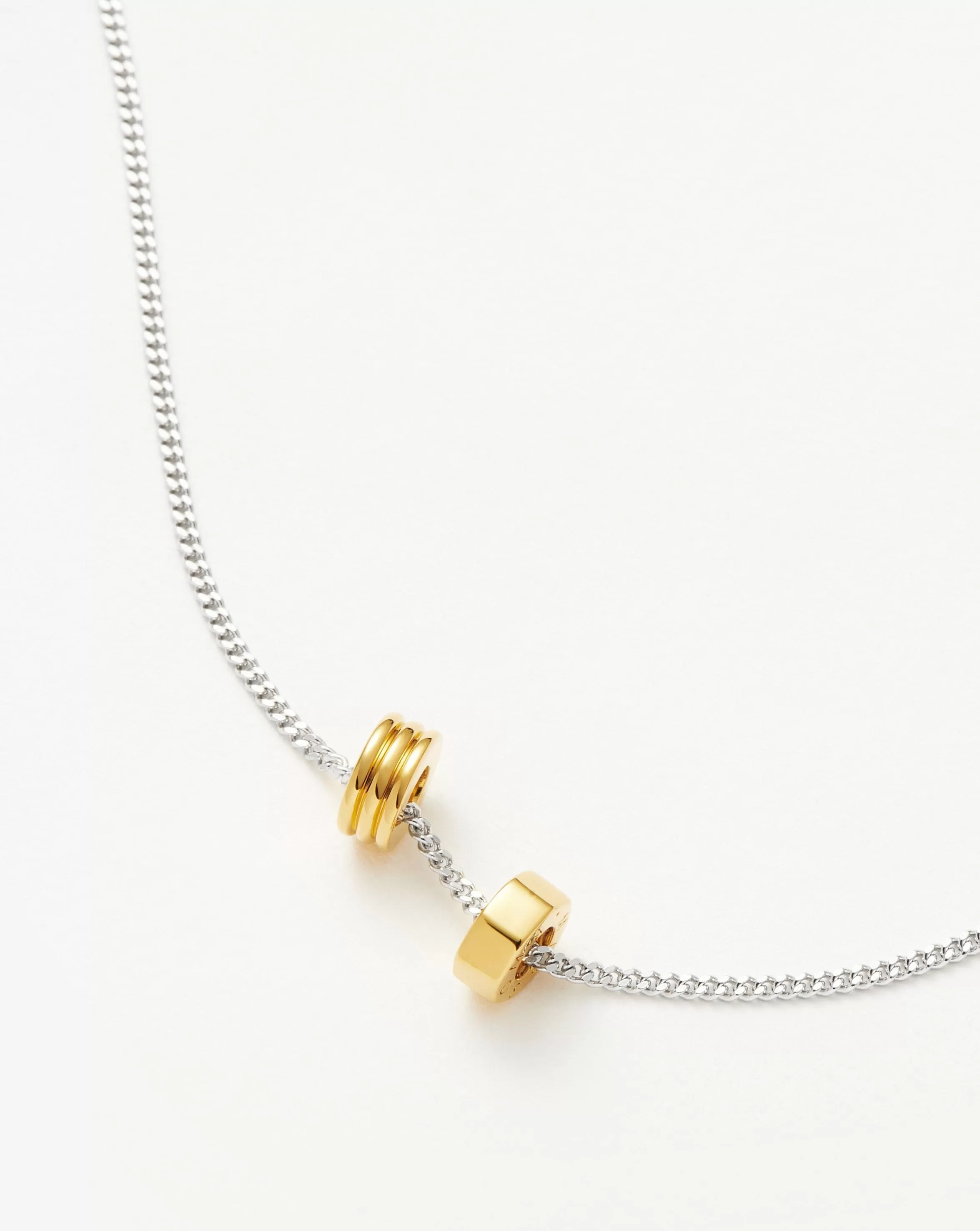 Abacus Beaded Floating Charm Necklace | 18ct Recycled Gold Vermeil and Rhodium on Sterling Silver