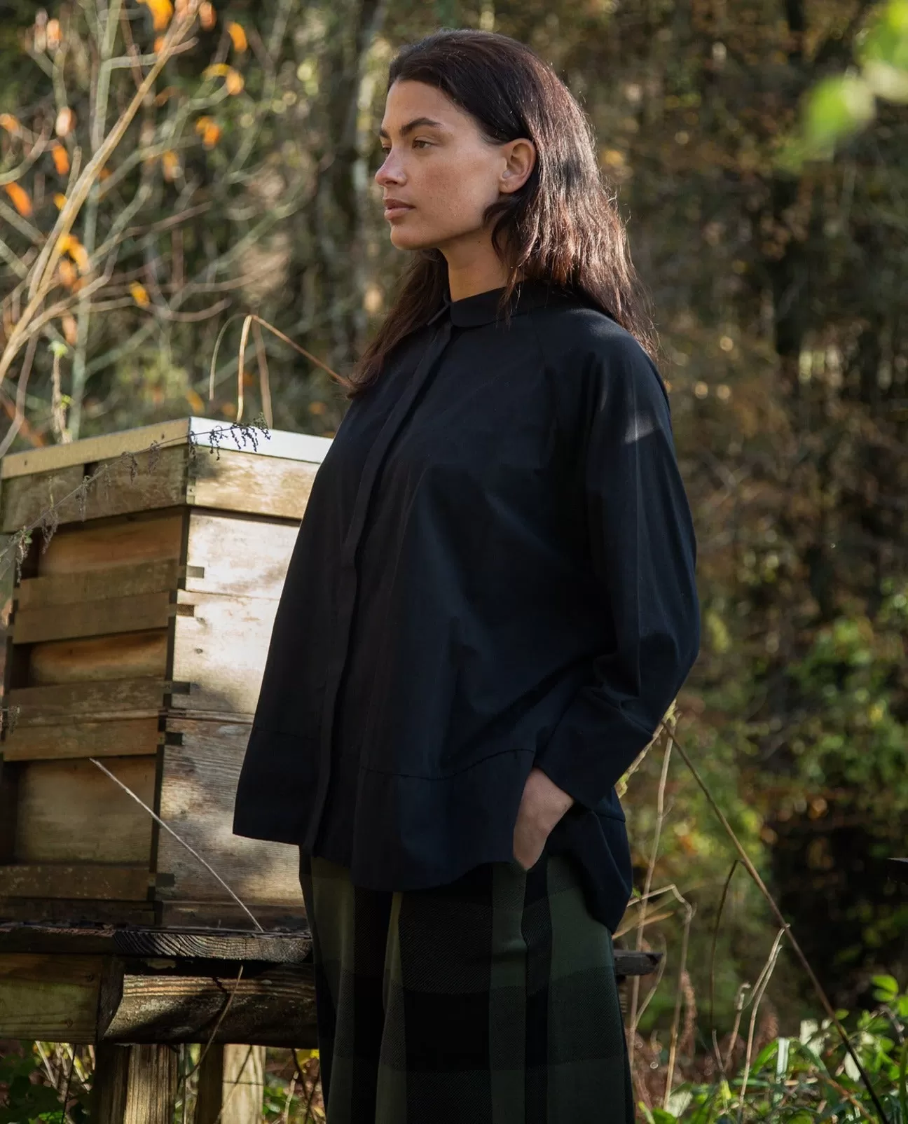 Adella Organic Cotton Shirt in Black