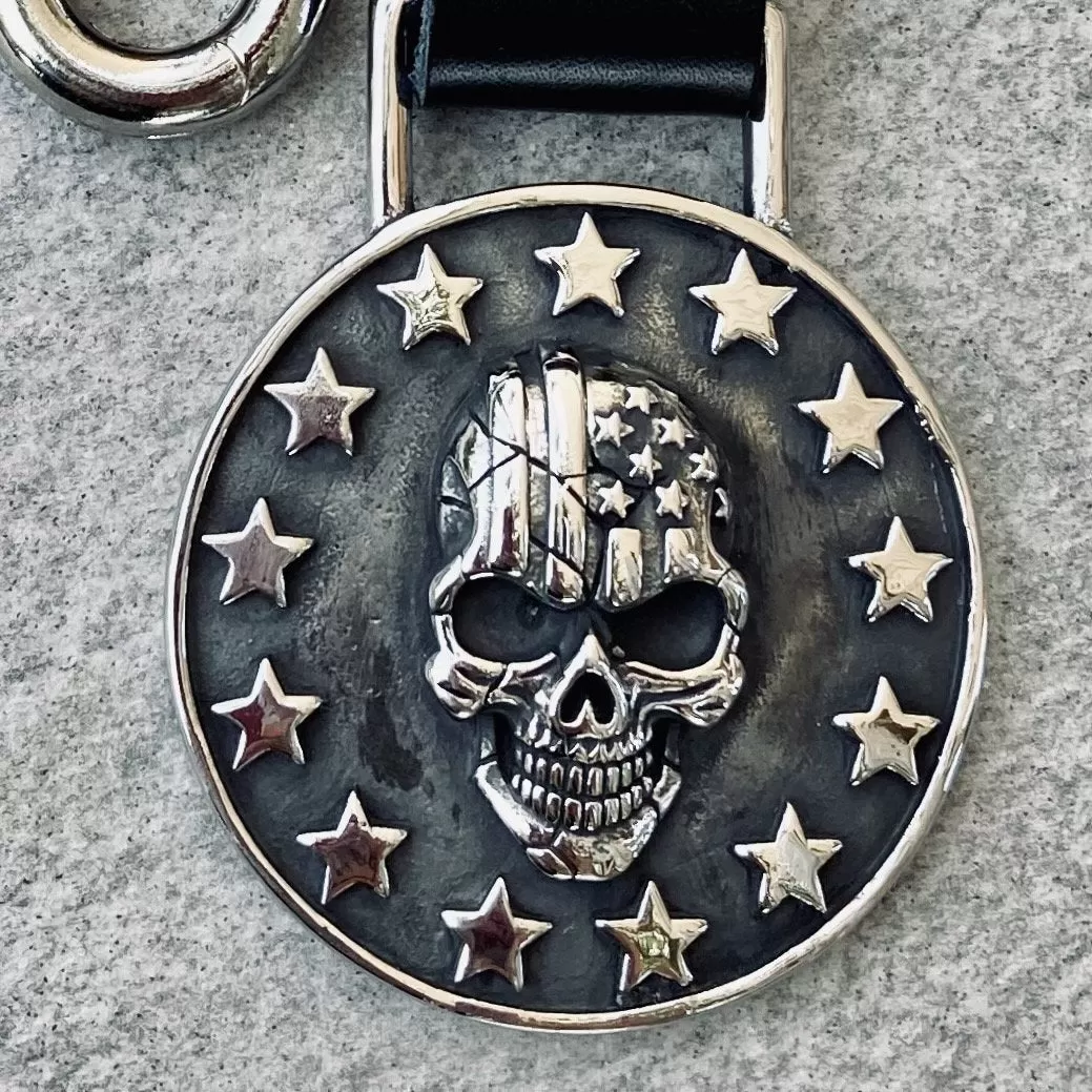 American Flag Skull & Stars Keychain - KC29