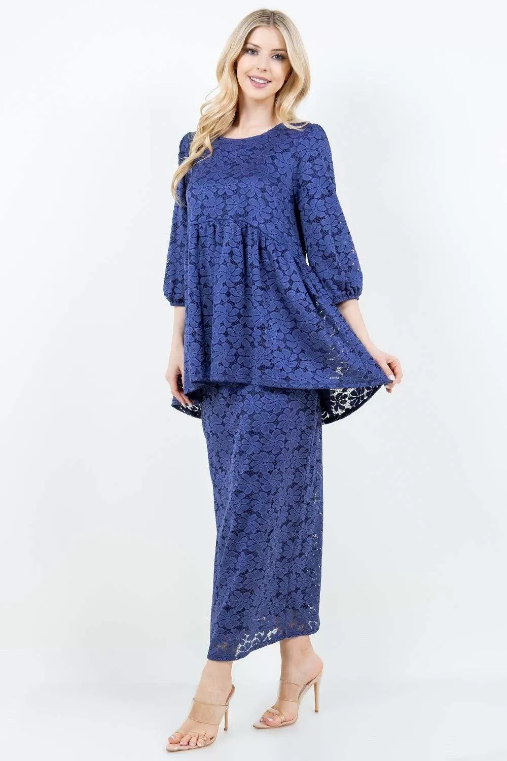 Amy Daisy & Lace Skirt- Navy, Ice Blue or Coral Pink