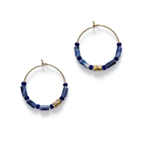 Azzurro Hoops, Gold (pair)