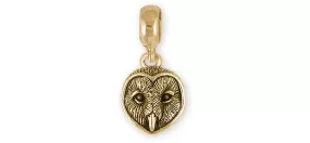 Barn Owl Jewelry 14k Gold Handmade Barn Owl Charm Slide This Charm Will Fit A Pandora® Slide Bracelet OW23X-PNSG