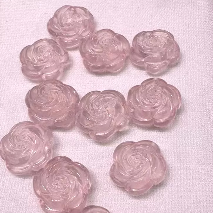 Beautiful Jewelry Accessory - Rose Quartz Rose Charms for DIY Jewelry Project