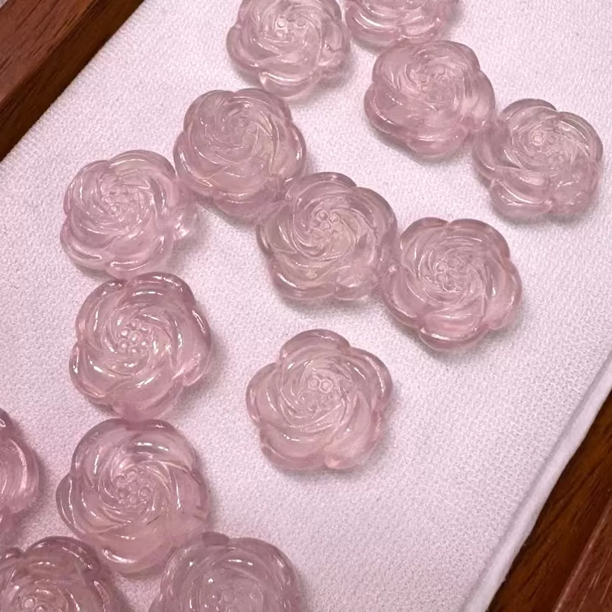 Beautiful Jewelry Accessory - Rose Quartz Rose Charms for DIY Jewelry Project