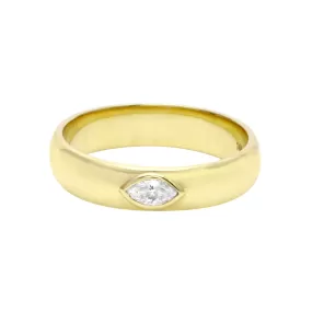 Bezel Set Marquise Diamond Cigar Band Ring