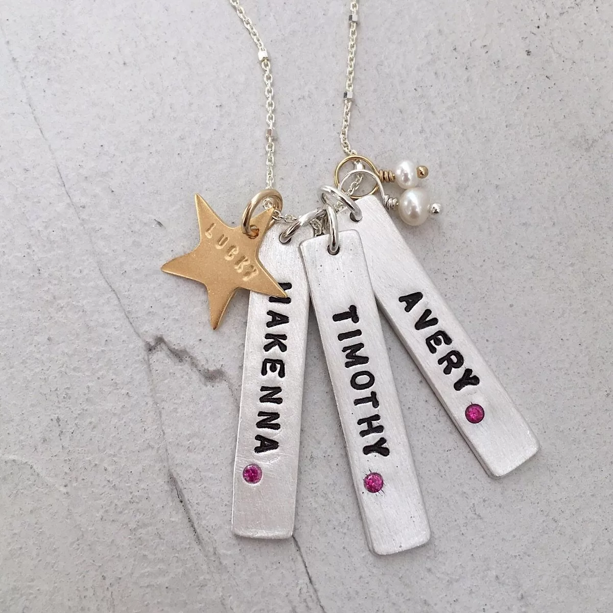 Birthstone Tag Necklace