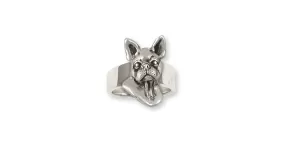 Boston Terrier Ring Jewelry Sterling Silver Handmade Dog Ring BT16-R