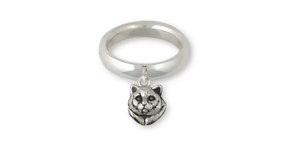 British Shorthair Ring Jewelry Sterling Silver Handmade Cat Ring BRS8-CR