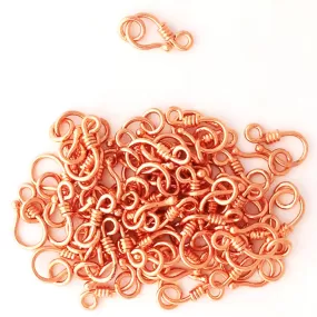 Bulk lot of 10 Fine Copper Shepherd Hook Clasps 13x8 mm Soldered Ring JSC33 Copper Findings Jewelry Making & Repair