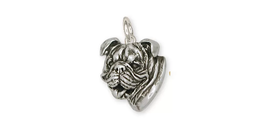 Bulldog Charm Jewelry Sterling Silver Handmade Dog Charm BD7-C