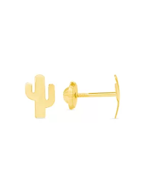 Cactus Stud Earrings 14K