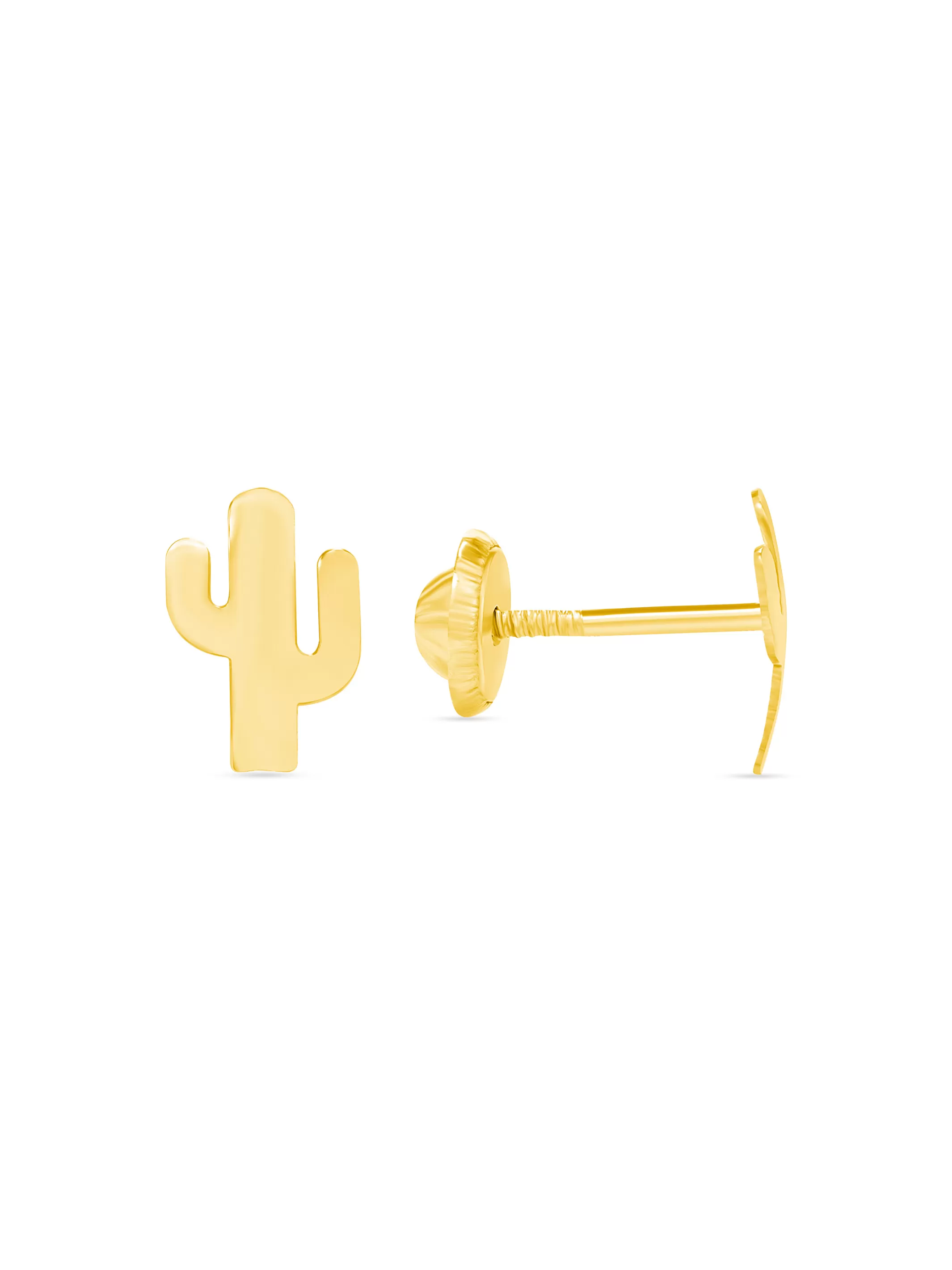 Cactus Stud Earrings 14K