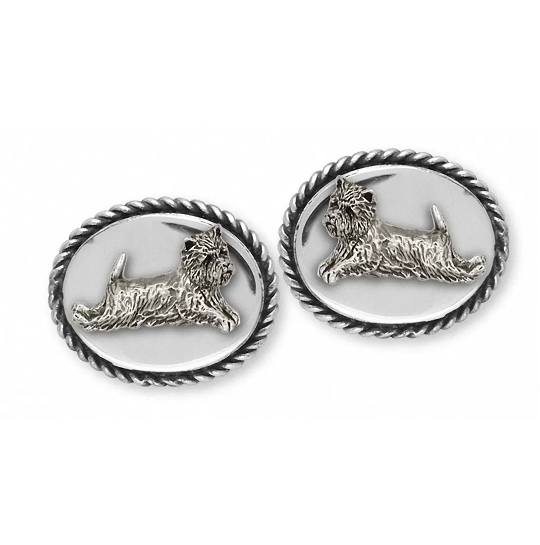 Cairn Terrier Cufflinks Jewelry Sterling Silver Handmade Dog Cufflinks CNWT11-CL