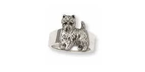 Cairn Terrier Ring Jewelry Sterling Silver Handmade Dog Ring CNWT34L-R