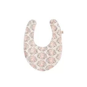 Cameo Print Bib - soft pink & gray