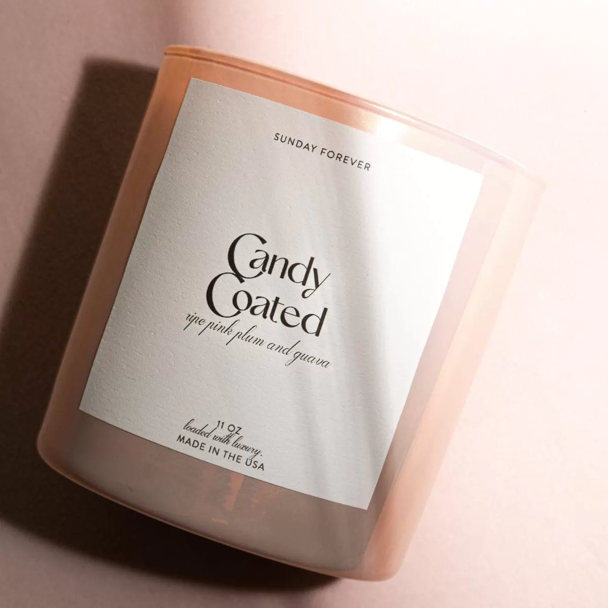 Candy Coated Luxury Candle with Ripe Pink Plum and Guava