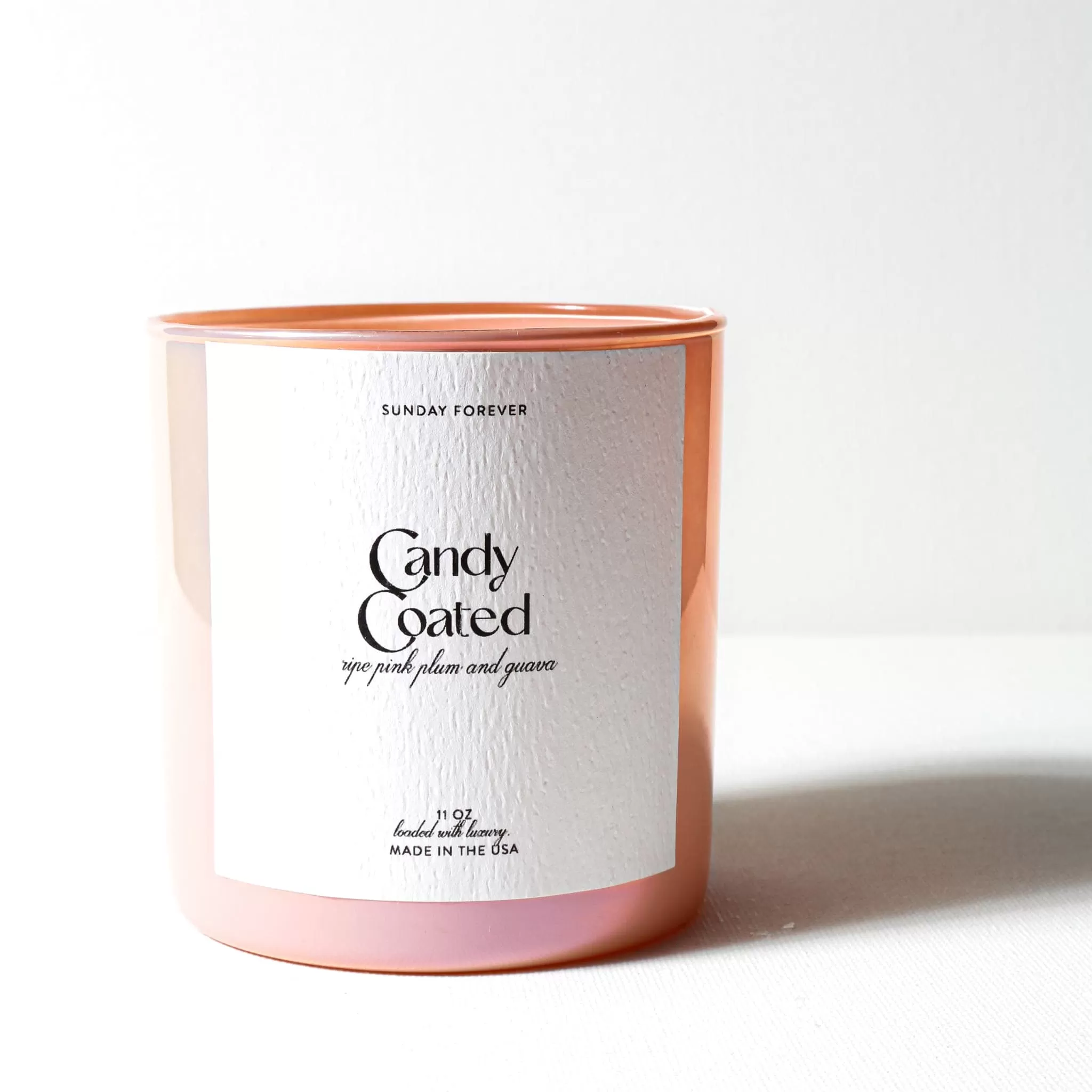 Candy Coated Luxury Candle with Ripe Pink Plum and Guava