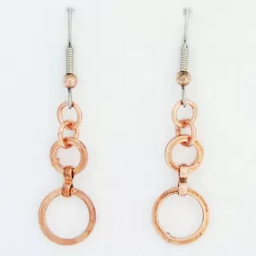 Cascade Copper 12mm Wide Circle Earrings ECD61 | Solid Copper Drop Earrings