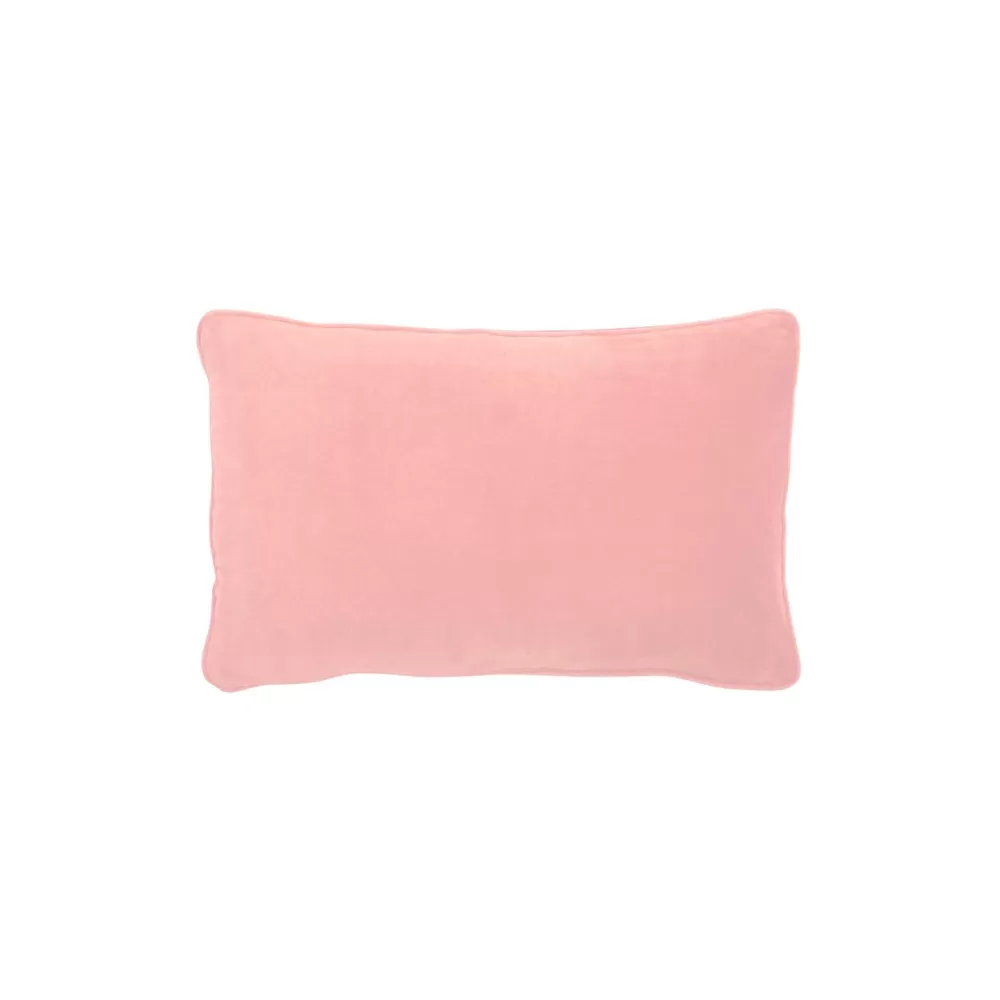 Castle Baby Pink Lumbar Velvet Cushion