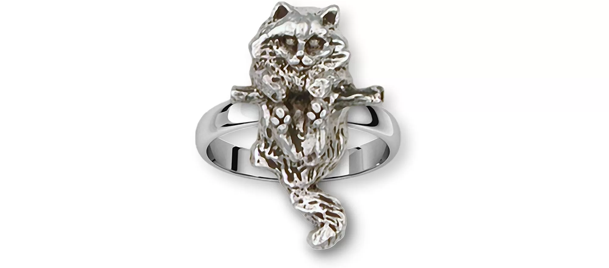 Cat Jewelry Sterling Silver Handmade Cat Ring  CT50-R