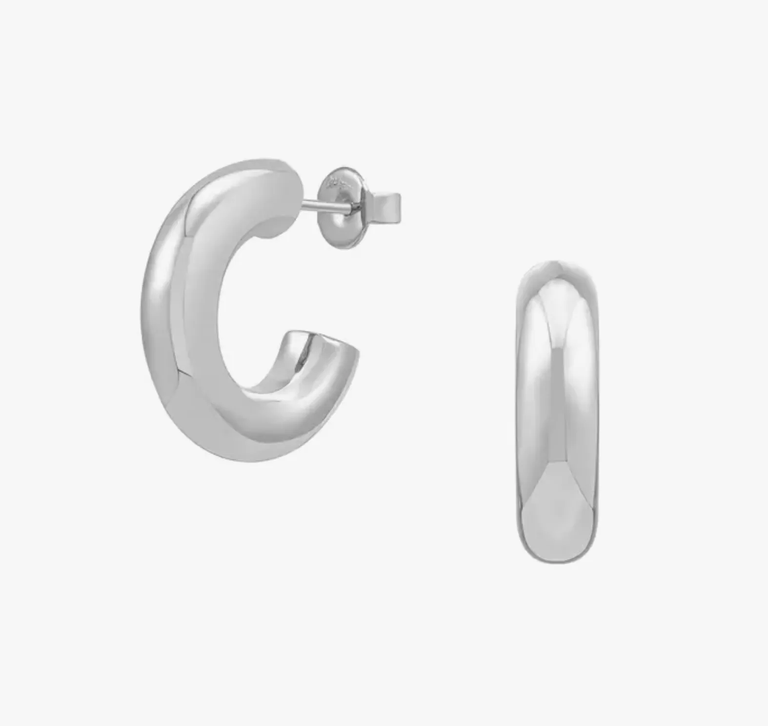 Cenie Mini Tube Hoop Earrings in Silver