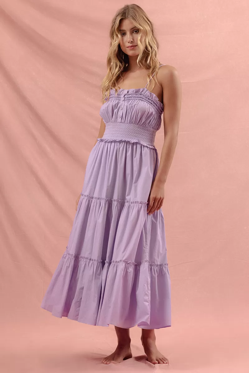 Chantilly Tiered Maxi Dress - Lilac